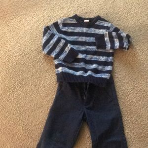 Gymboree boys sweater and navy pants size 4T